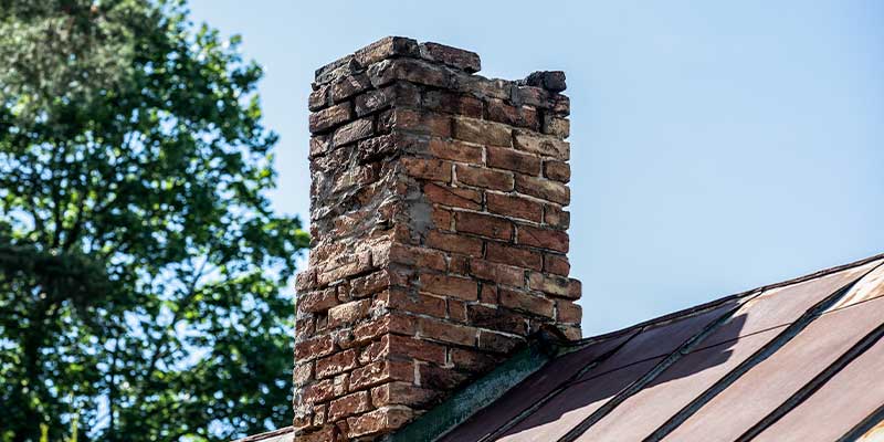 old damaged chimney