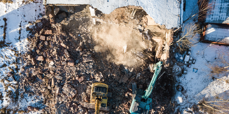 winter demolition excavators